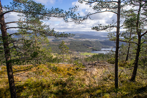 Utsikt fra utsiktspunkt ved kasse for turbok.
