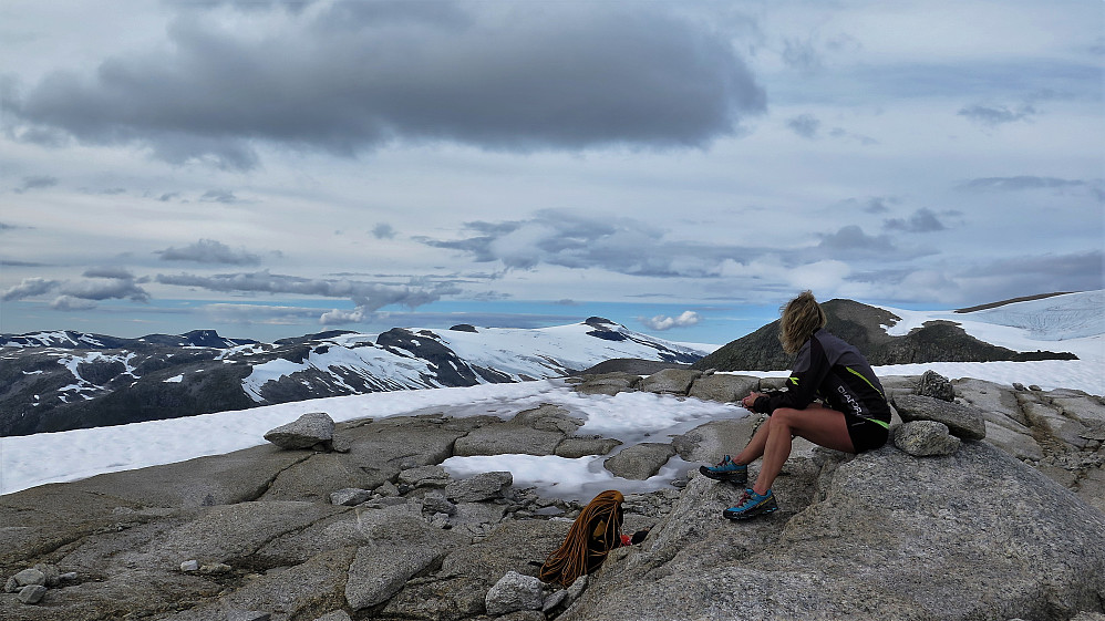 Ifrå Hovdeskrednibba 1544 m og nyter synet av Snønipa og alt det andre mektige i dette området