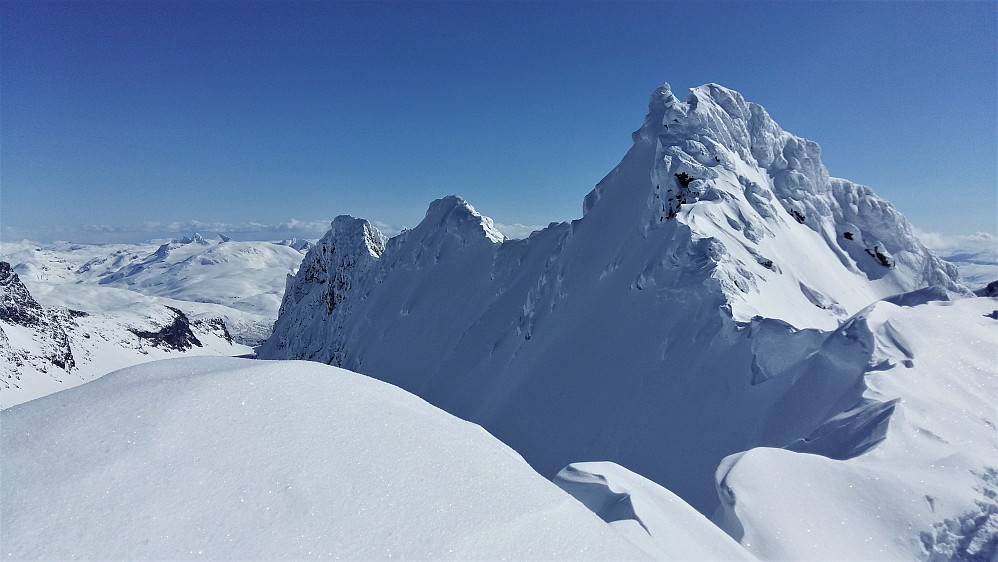 Nydelig i vinterdrakt er Store Dyrhaugstinden 2147 m 
