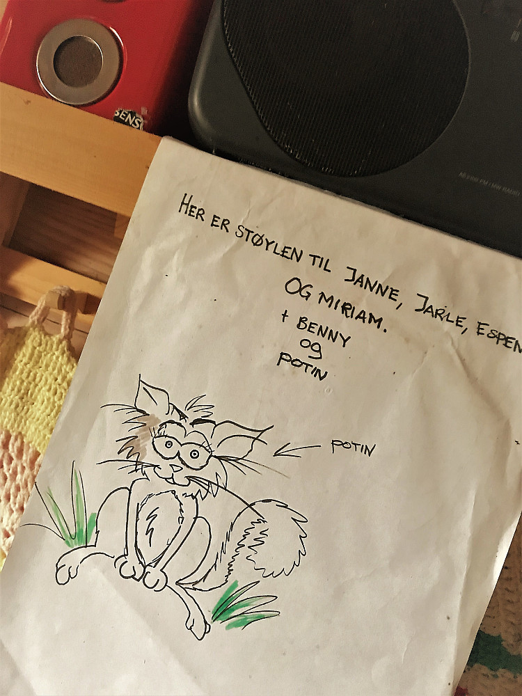 Gode minner på Støylen! Ein eller annan på visitt innom Uppstunstøylen, har sett seg syn i gamle og fine streker laga av Miriam :) Den forhenværende katten vår "Potin" Som var ein staselig skogskatt, var for øvrig oppkalla etter noværande president Vladimir Putin. 
