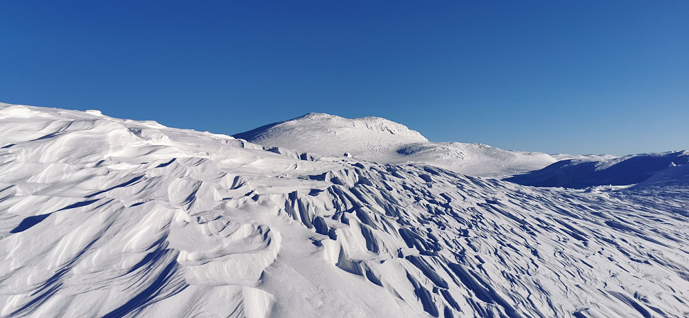 Første topp Breinosi 1641 moh Det er finurlig fint å studere det ein ser og beveger seg gjennom av eit vinterland! 