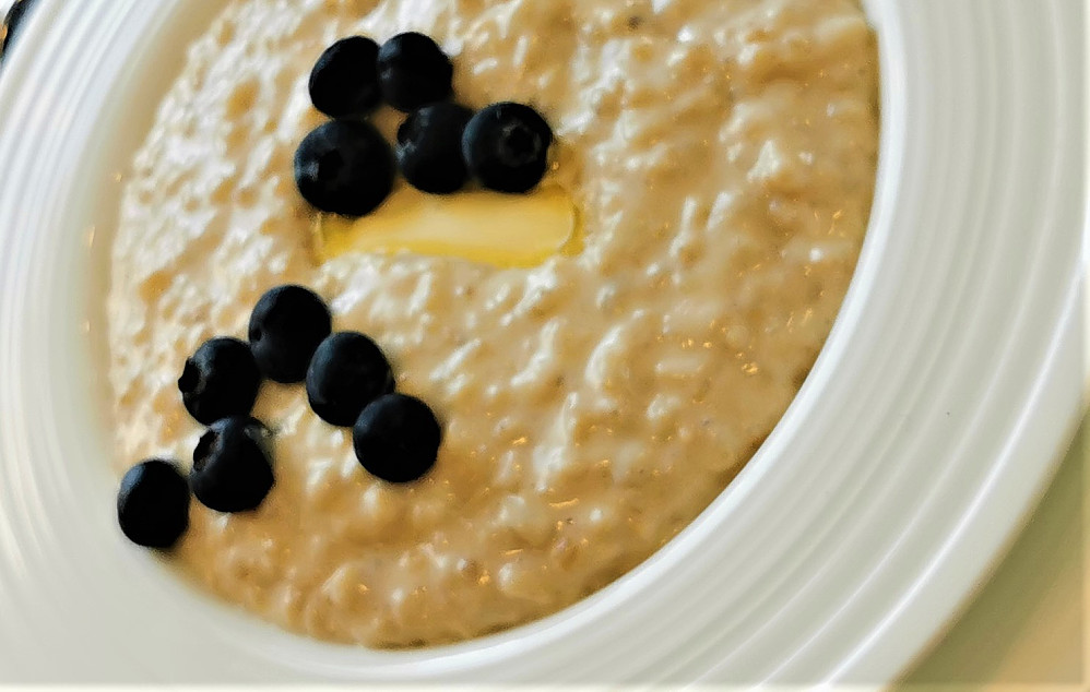 Bygg - graut med blåbær er greia til frukost! :)