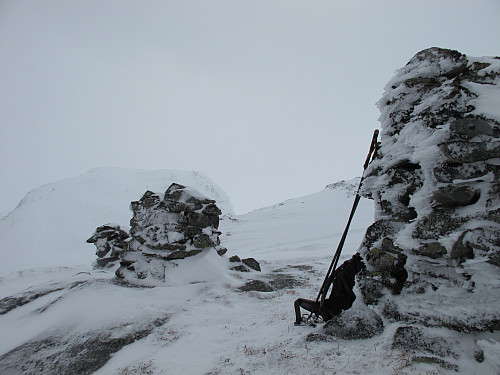 Frå Trollet 1126 moh mot Kvitsvornipa 1230 moh ibakgrunn! 