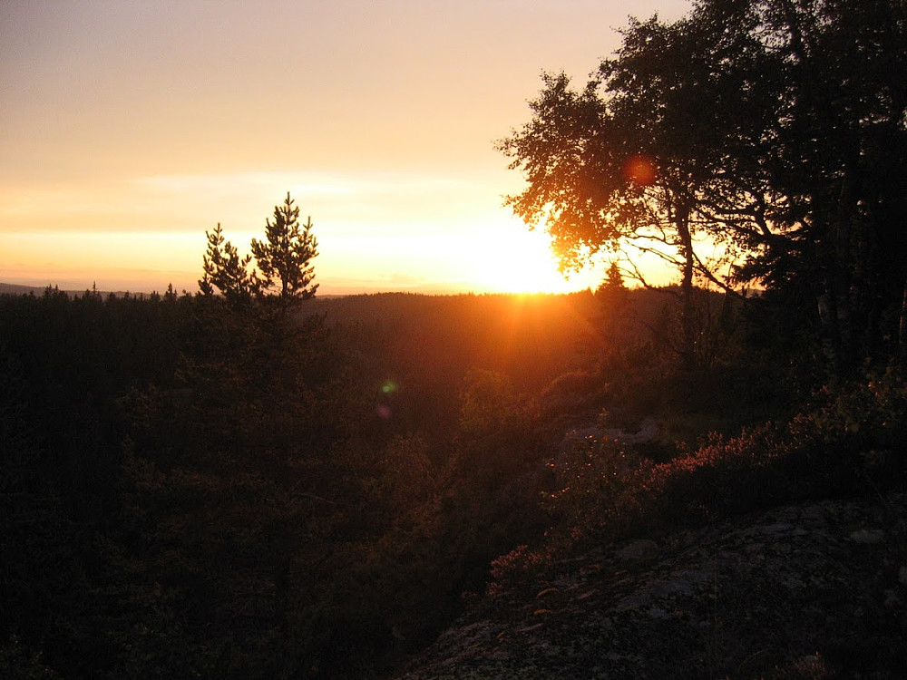 Nordvestre Kjerkeberget i solnedgang