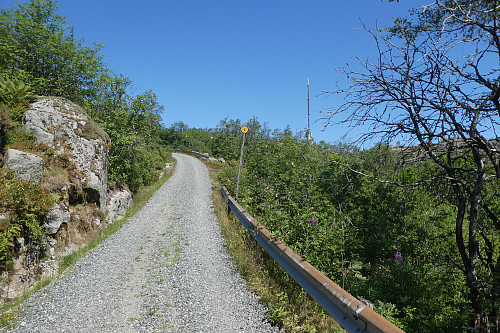 Her går stien inn til venstre mot Lyfjellet