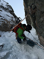 Siste rappell ned isfossen.