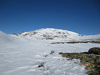Dagens første topp dukket opp når jeg kom opp på fjellet