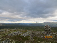 Utsikt fra toppen og sørover mot Gudbrandsdalen