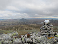 Spesiell stein på toppen av en av vardene på Store Ramshøgda