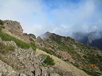 Utsikt mot neste topp etter Pico Grande, Pico do Serco