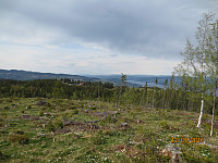 Utsikt fra Bjørgetoppen mot Mjøsa og Moelv