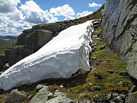 Litt snø var det igjen i skyggepartier