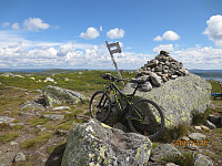 Opp Reinsfjell møtte jeg 4 syklister på tur ned, og på toppen var det 2 til som tok en pust i bakken.