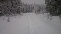 Tilbakeblikk på sporet mitt. Det gikk ikke fort med all denne løse snøen