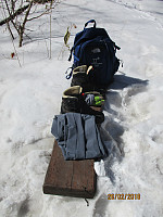 På samme sted som sist, ble det å bytte sko og bukse for å møte snøen i høyden