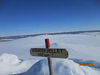 Skilt på toppen av Kriksfjell
