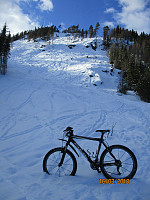 Nedenfor hogstfeltet hvor det er perfekt å kjøre ned på Rando ski i vinter