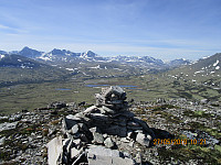 Endelig oppe på det laveste toppunktet og flott utsikt mot Rondane