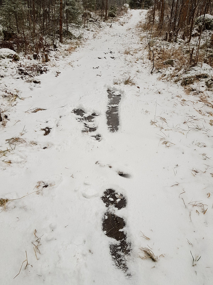 Her var det greit å følge med, da det flere steder var is under snøen