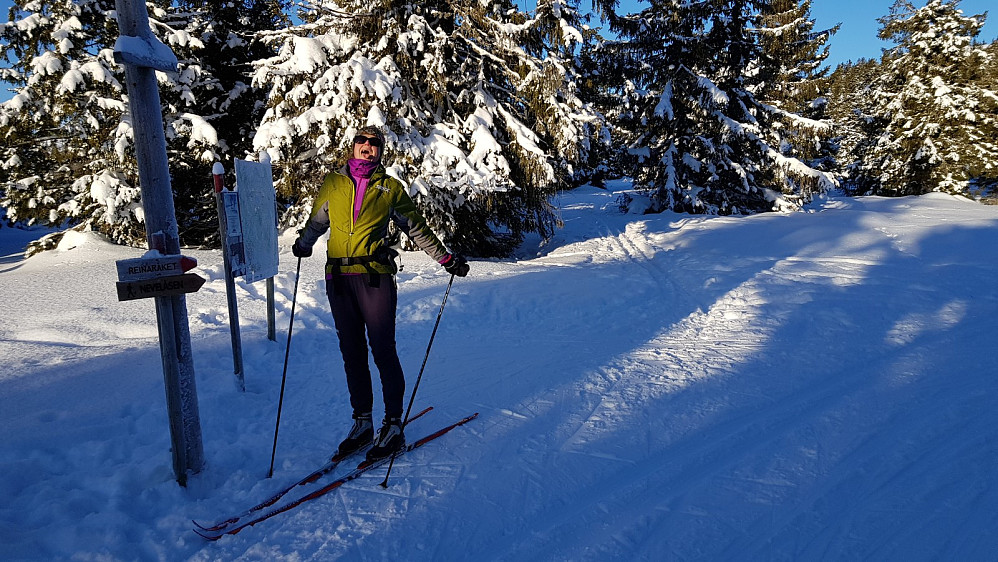 Jeg hang på GO så godt jeg klarte med fjellskiene mine opp bakkene, og pustet ut nå vi skilte vi lag ved Reinaråket