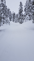 Det var kommet en del snø siden forrige gang det var preparert her, så det ble å brøyte eget spor