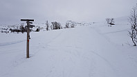I det 5. løypekrysset fra start bar det opp mot fjellet