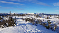 Bort mot Skei og fjellene jeg gikk tur i før på dagen