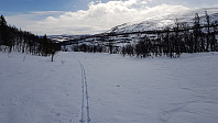 Når jeg tok av løypa opp mot Jentfjellet ble det straks tyngre å gå