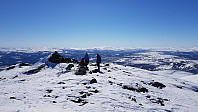 Det var et følge på toppen som hadde gått opp på Telemarkski fra hytta si på Breistulen