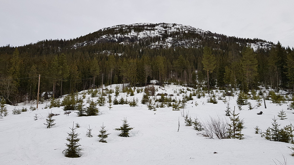 Fra turstart og opp på en fjellknaus i fjellsiden