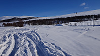 På parkeringsplassen var det ikke brøytet så det var greit å ha 4 hjuls trekk på bilen