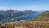 Utsikt ned på E39 som vi kom hit på