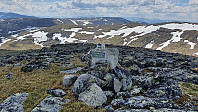 Skilt på toppen av Einståkåhøi. Da var det ikke tvil om at jeg var på rett sted