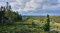 Utsikt nordover grensegata med Elgklinten i bakgrunnen
