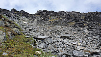 Tilbakeblikk opp fjellsia jeg kom ned