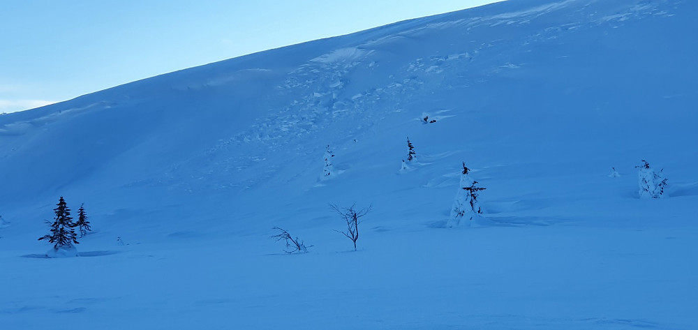 Mye snø på østsiden og flere små ras fra fonnene. Det gjaldt derfor å legge litt tanke bak sporvalget