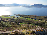 Utsikt ned på campingplassen vi bodde