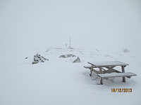 Ingen utsikt fra toppen av Lunkefjell i dag