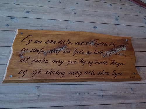 Kloke ord fra selveste Vinje. Skal skaffe meg et eget skilt av denne versjonen som jeg kan ha på veggen i stuen hjemme.