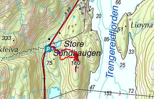 Skjermdump av GPS-sporet mitt