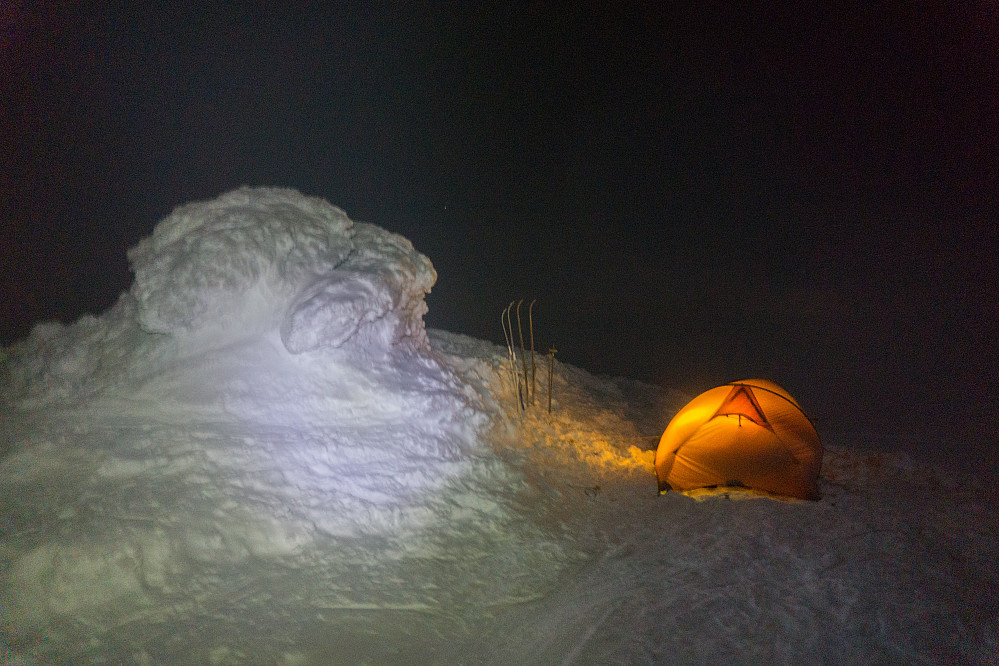 Teltet på toppen av Vassfjøra, 1633 moh