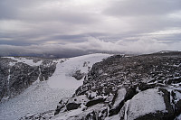 Breen opp til Kalvehøgde Ø2 på 2088 moh sett fra Munken på 2105 moh