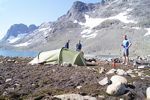 Teltet i Svartdalen rett nedenfor Svardalsbandet.