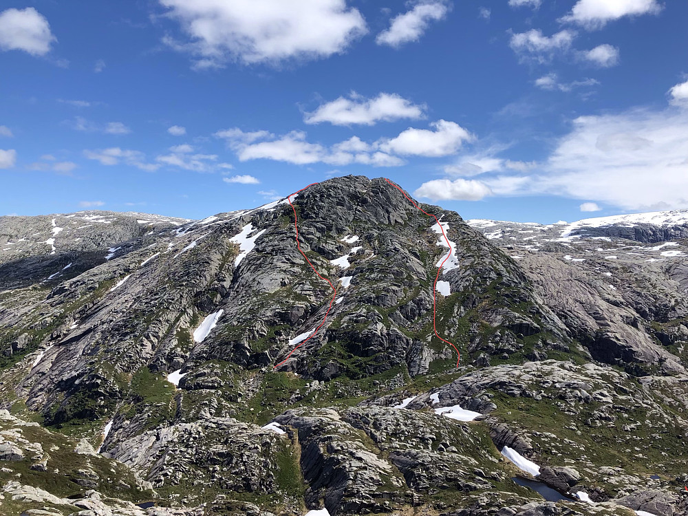  Daurmålsnuten. Ca rute tegnet inn. 