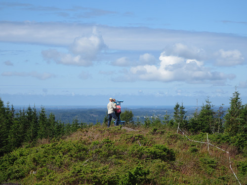 Kjekt med kikkert på toppen av Skardsveten, 249 moh.