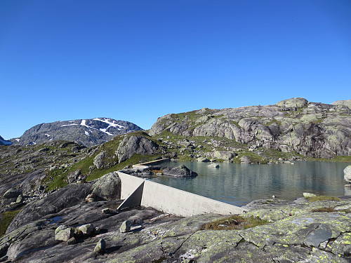 Ruten som gjør at man unngår å vade utløpet av Inste Mosevatnet.