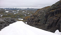 Øvre del av ruten ned NV siden av Juklavassrusti.