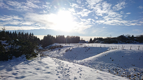 Betraktelig mer snø her ute enn i Bergen