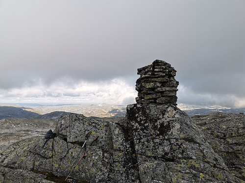 Toppen av Solfonntaggen 1674 moh (en av topp 10 i Hordaland).