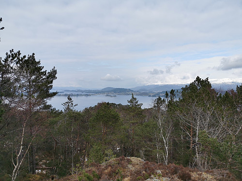 Toppen av Fjellbergøy; Påskåsen 182 moh. Utsikt kun mot nord.